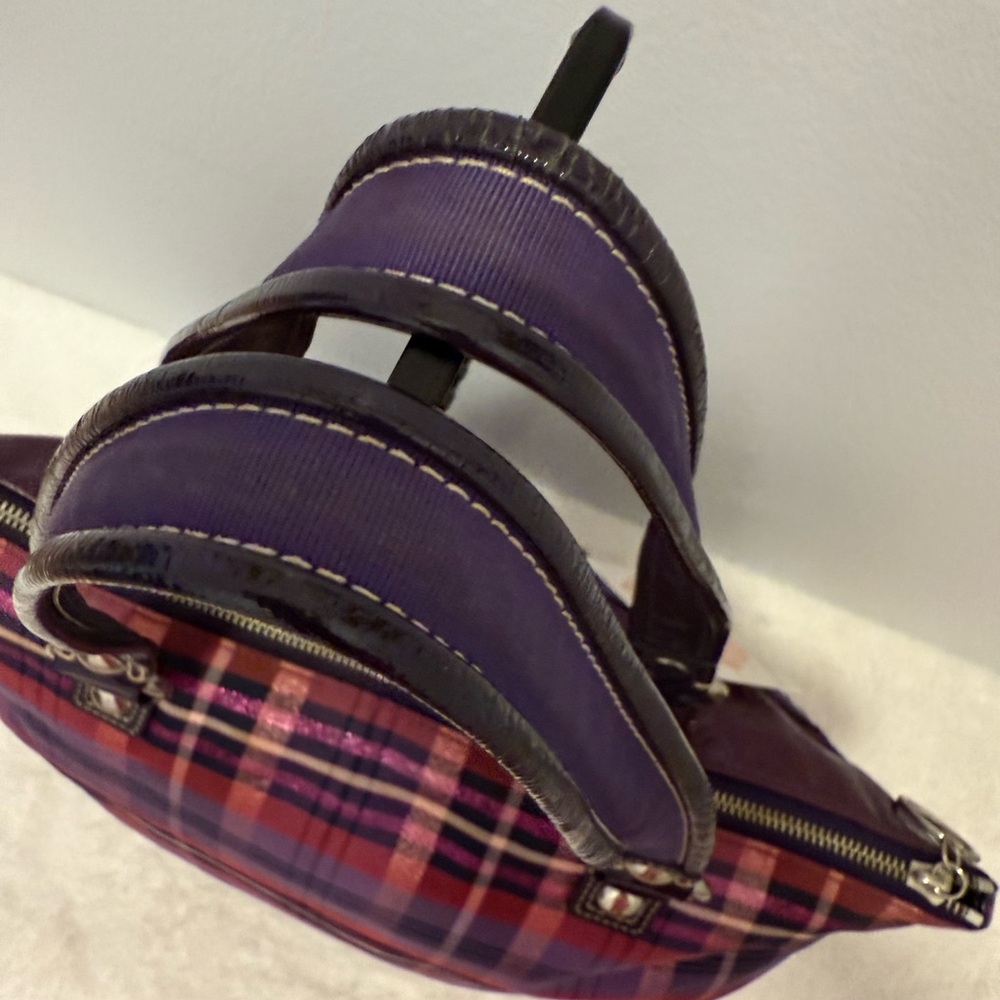 Coach Vintage Poppy Tartan Glam Purple Plaid Handbag/Tote - Picture 9 of 13